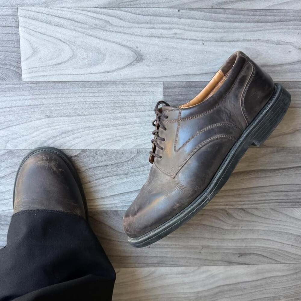 Bass Brown Leather Oxford Shoes Size 9.5 EE Chunky Sole